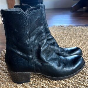 Shoto Handmade Italian Black Chelsea Aviator Leather Boots Back Zip 36.5